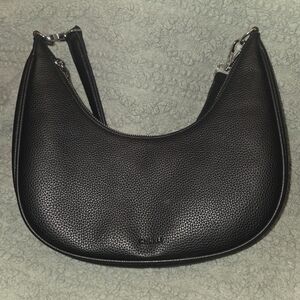 Source Unknown Black Textured Hobo Bag